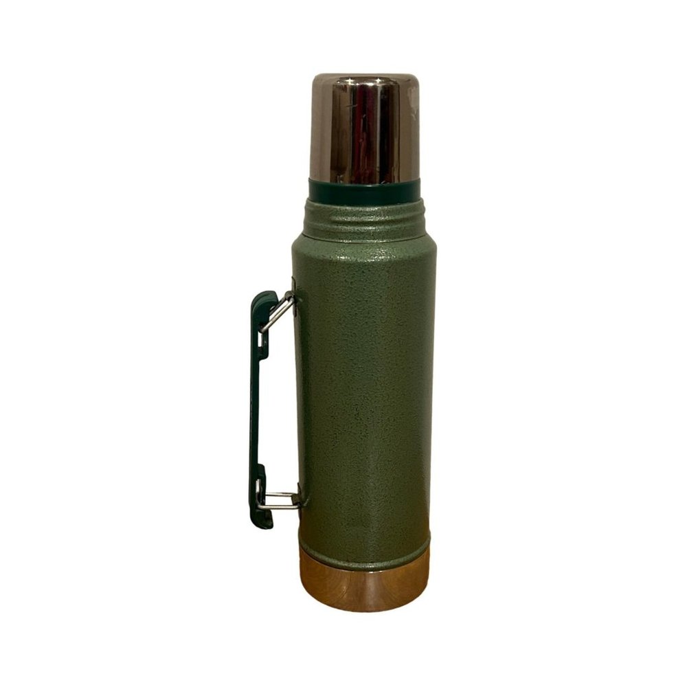 Vtg Aladdin Stanley Green Steel Thermos 1 Quart A-944DH Insulated Made in USA - Picture 5 of 12